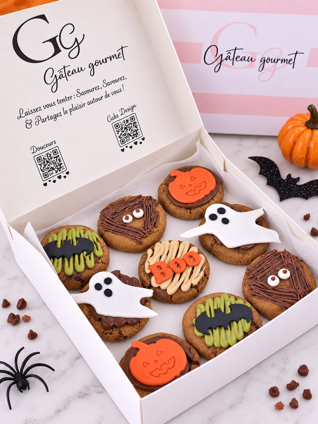 Boîte 9 cookies Halloween