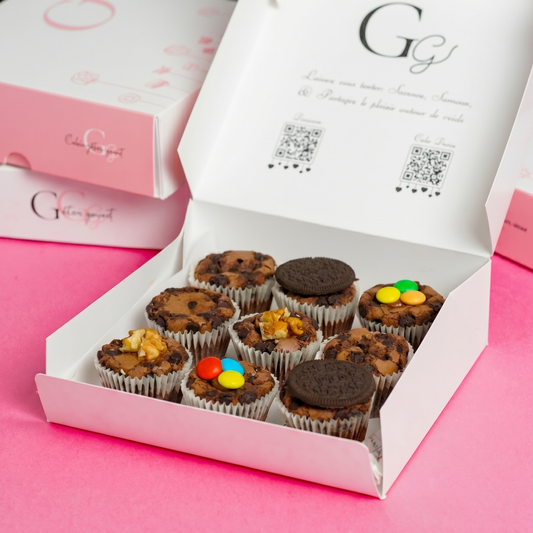 Brownies individuels moelleux avec topings