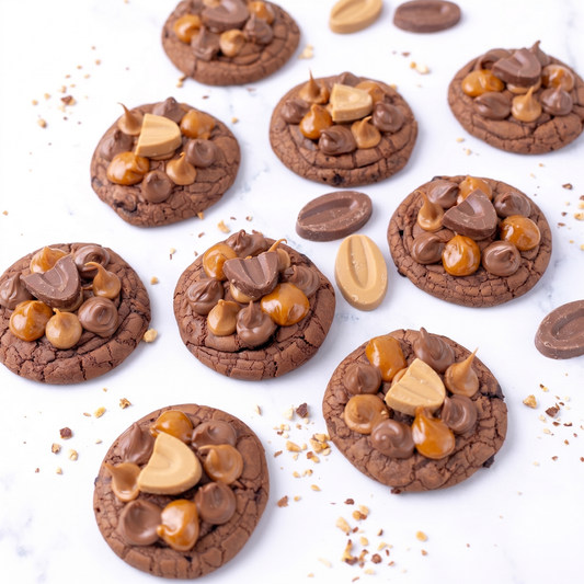 Cookie-Brownies Caramel fleur de sel & praliné