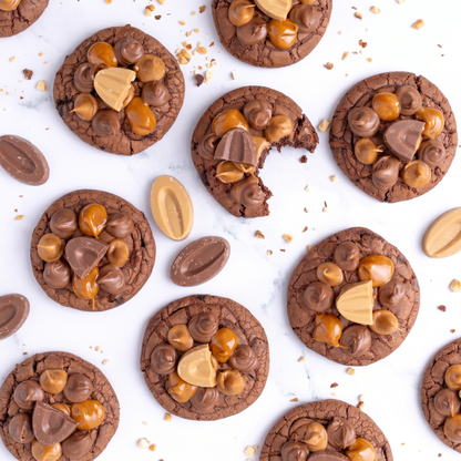Cookie-Brownies Caramel fleur de sel & praliné