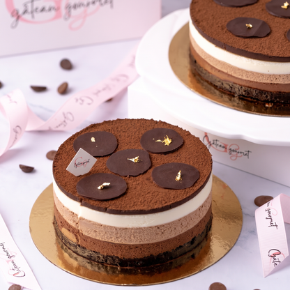 Gâteau brownie aux trois mousses